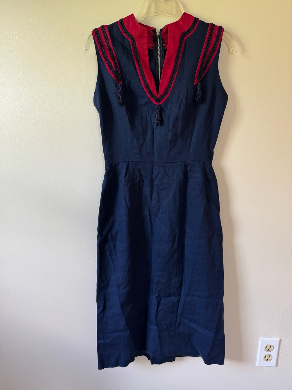 Vtg. Neiman Marcus Navy dress with tassel sz S